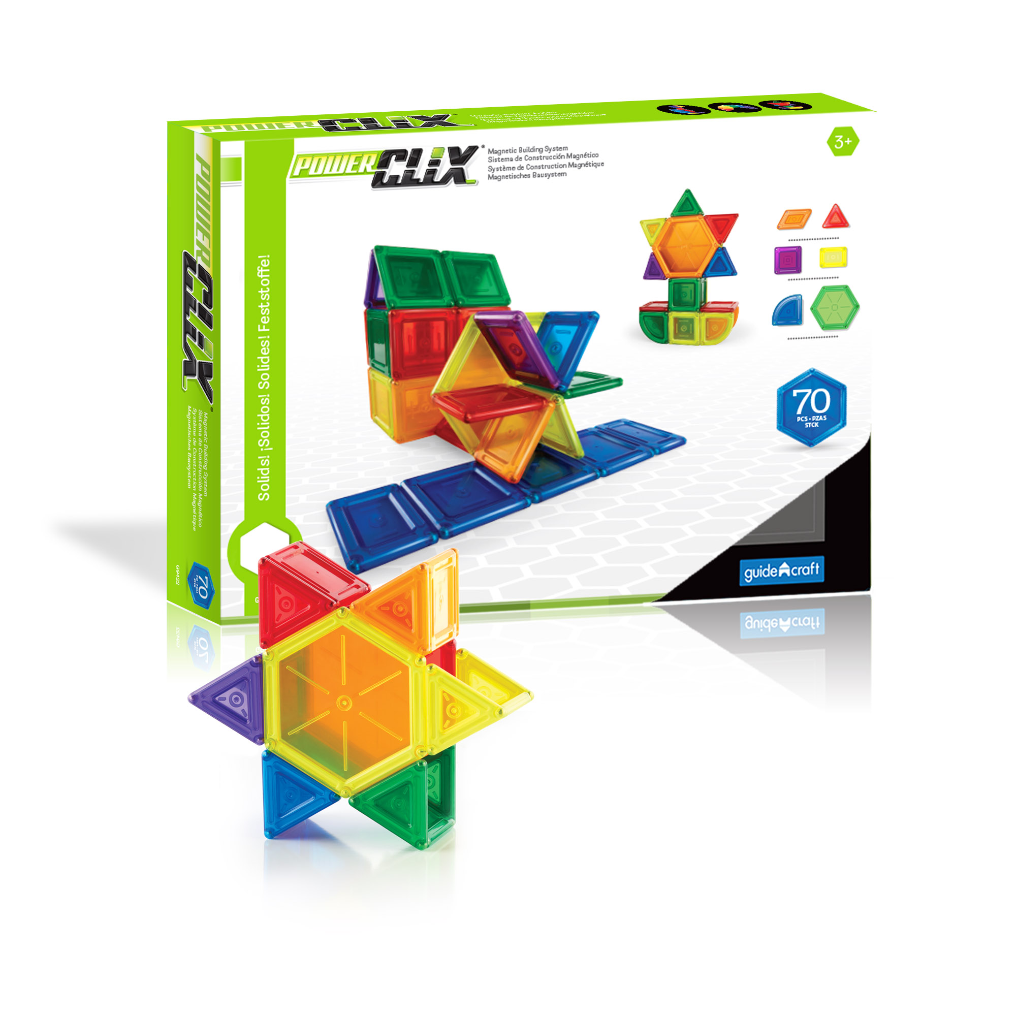 Guidecraft PowerClix Solids 70 Piece Set Guidecraft PowerClix Solids 70 Piece Set