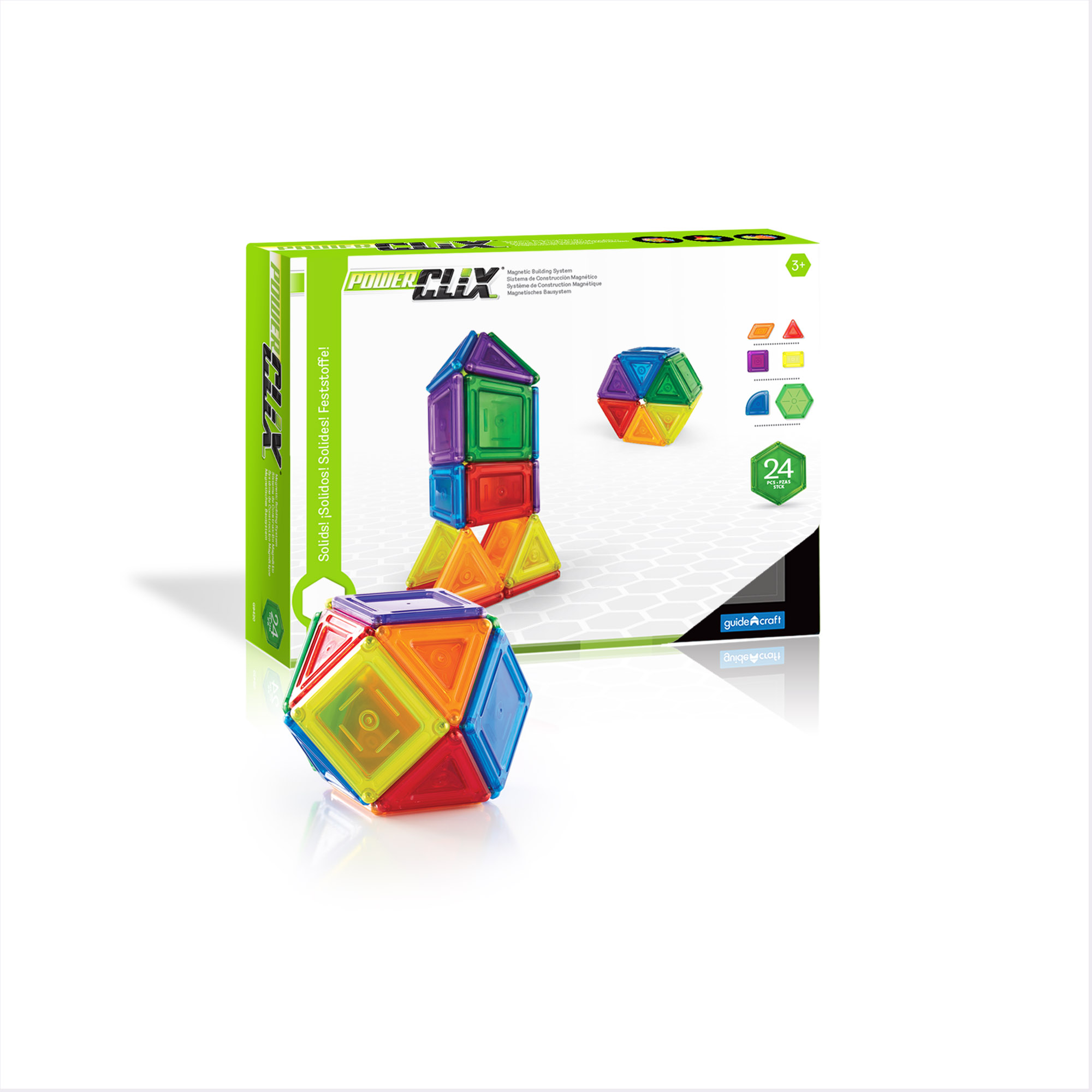 Guidecraft PowerClix Solids 24 Piece Set Guidecraft PowerClix Solids 24 Piece Set