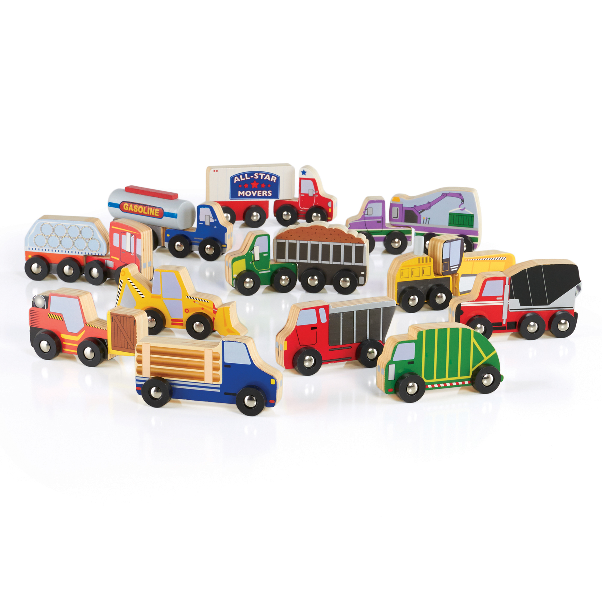 Guidecraft Wooden Truck Collection Set of 12 Guidecraft Wooden Truck Collection Set of 12