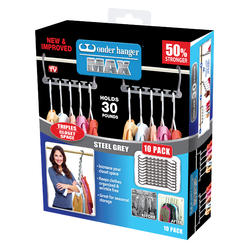 As Seen On TV Wonder Hanger Max New & Improved, Pack of 10 – Triples Closet Space for Easy, Effortless, Wrinkle-Free Clothes, Comes Fully Asse