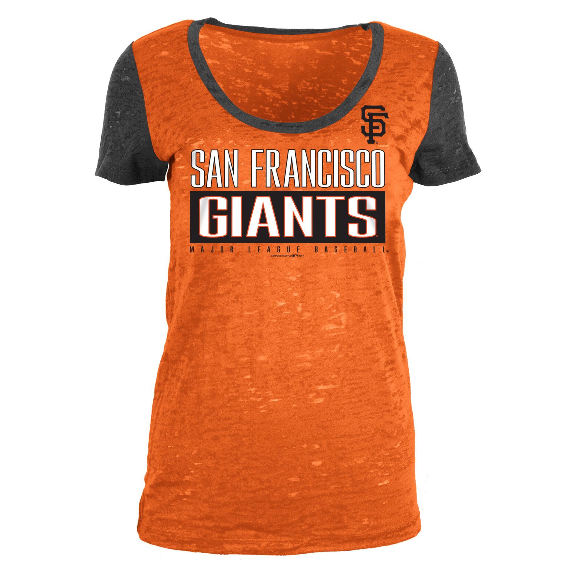 MLB Women's Burnout Graphic T-Shirt - San Francisco Giants