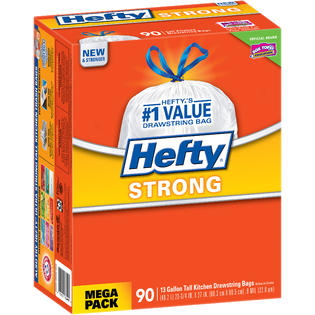 hefty tall bags kitchen gallon drawstring mega strong ct pack box
