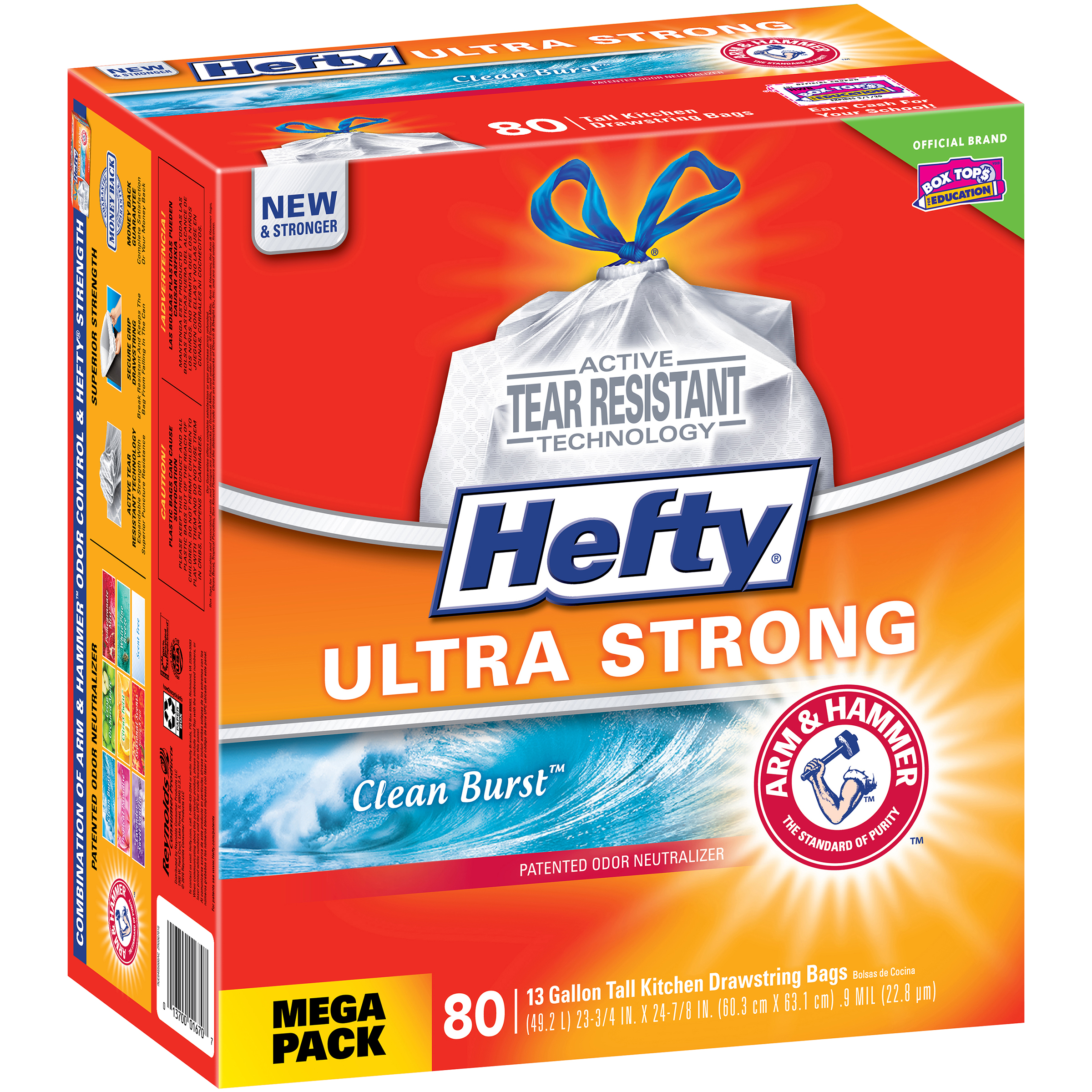 Hefty Ultra Strong Clean Burst™ 13 Gallon Tall Kitchen Drawstring Bags