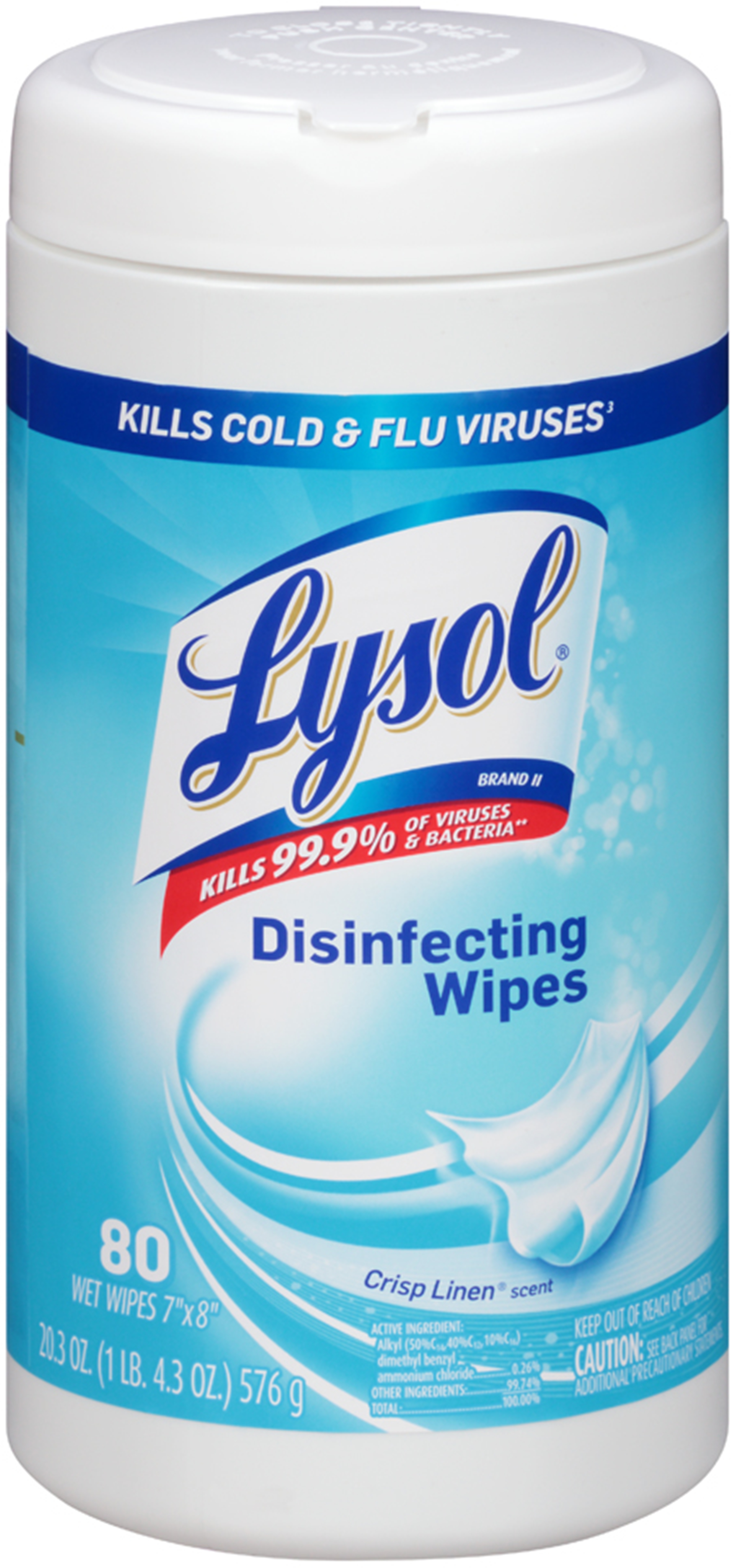 Lysol Tough Cleaning Power Disinfecting Wipes Crisp Linen Scent 80