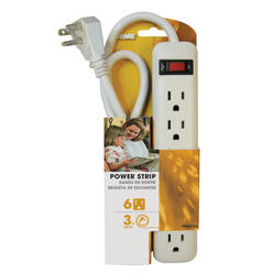 prime wire pb801124 6-outlet power strip with 14-3 sjt 3-feet cord