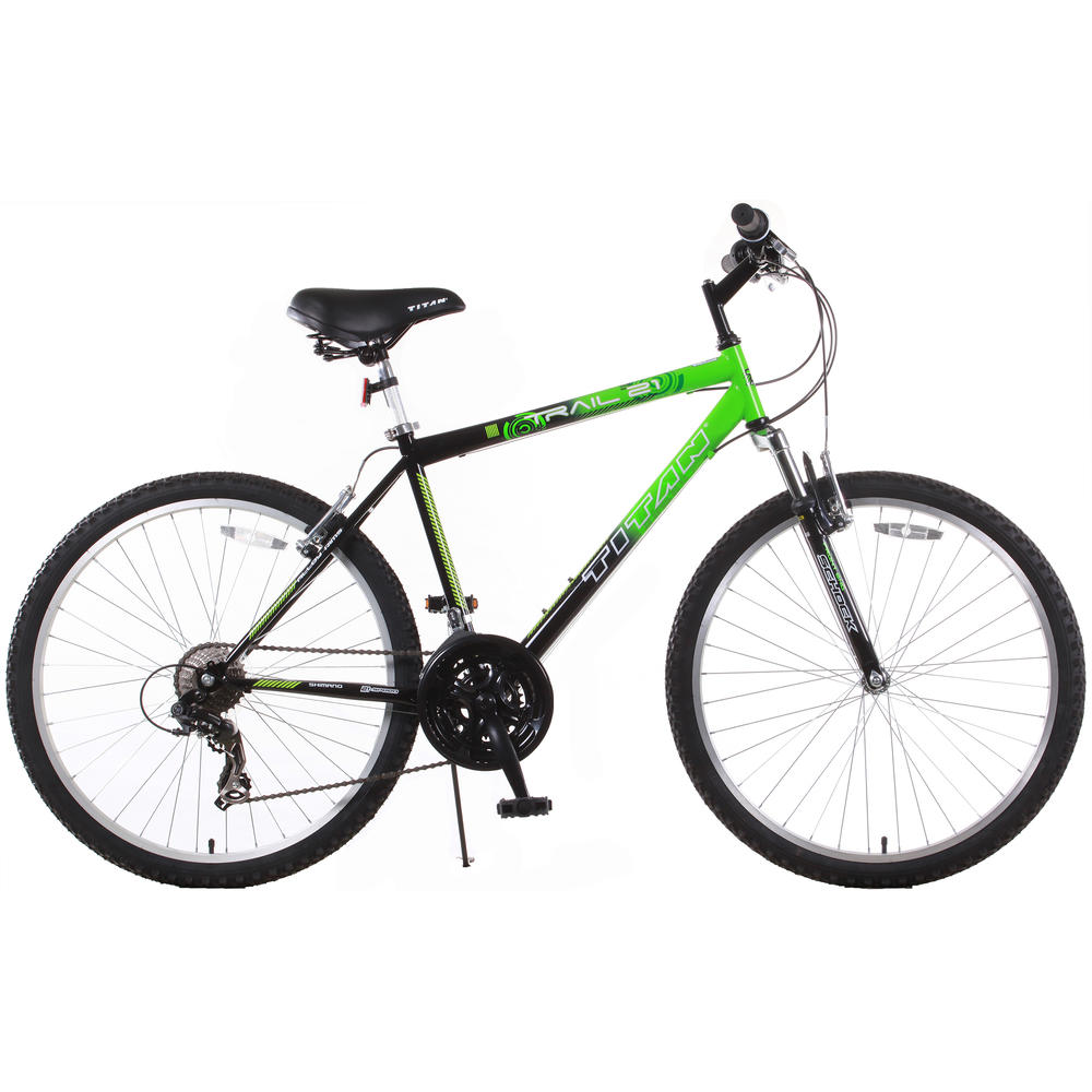 Titan Trail 21speed Suspension Men's Mountain Bike, Green and Black