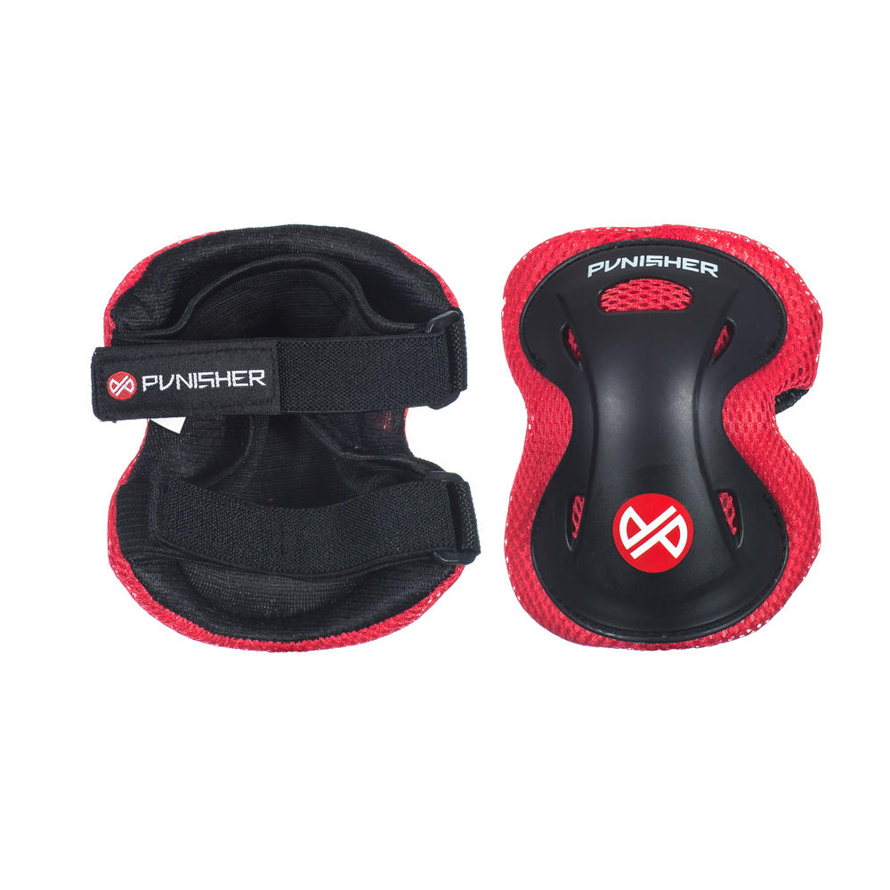 Punisher Skateboards Elbow, Knee, Wrist Pad Set, Red, Small