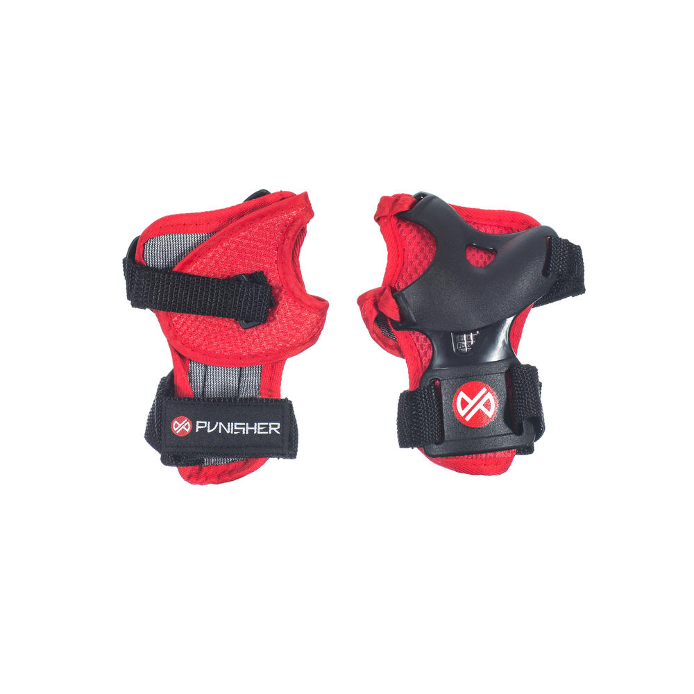Punisher Skateboards Elbow, Knee, Wrist Pad Set, Red, Small