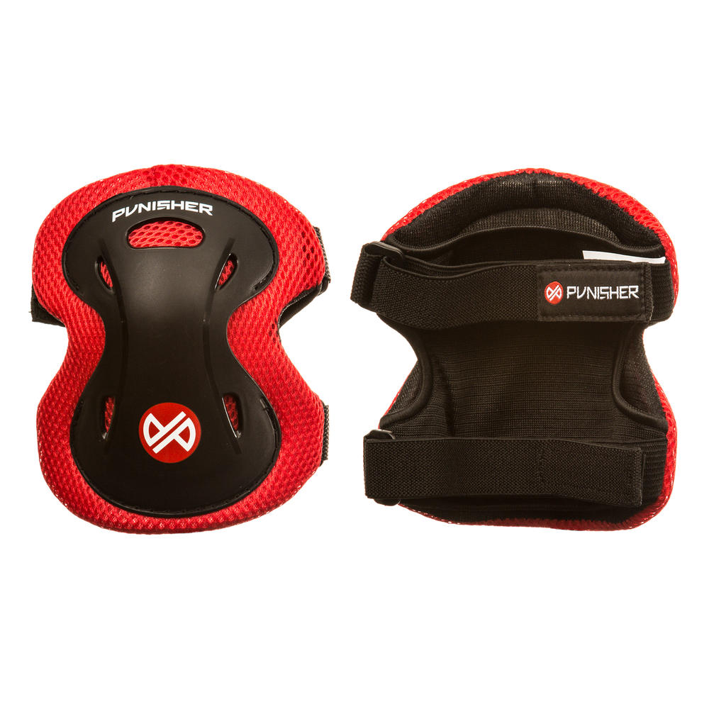Punisher Skateboards Punisher Elbow, Knee, and Wrist Skateboard Pad Set (Youth 8+), Red