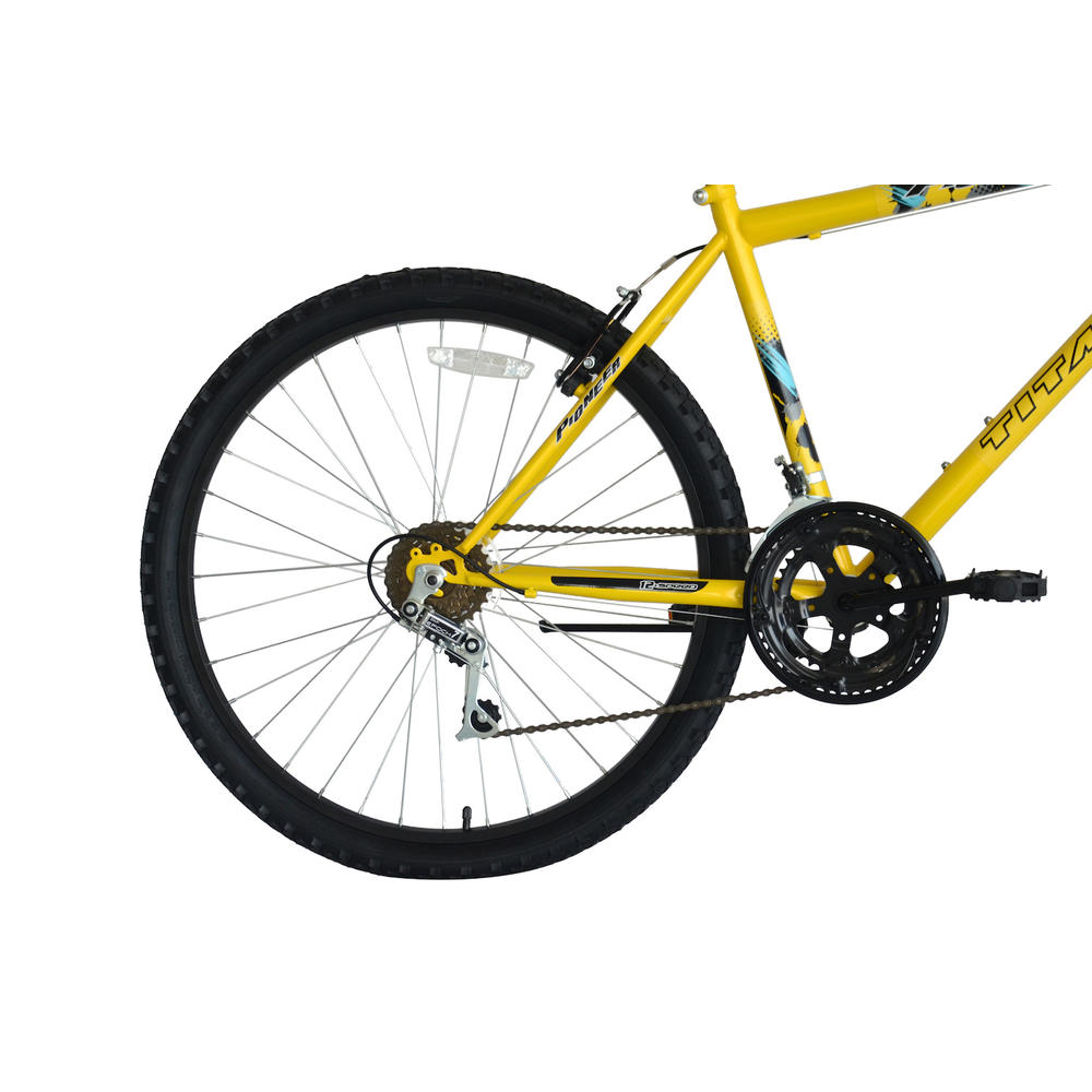 Titan 102-8118 Pioneer Men's All-Terrain Yellow Mountain Bike