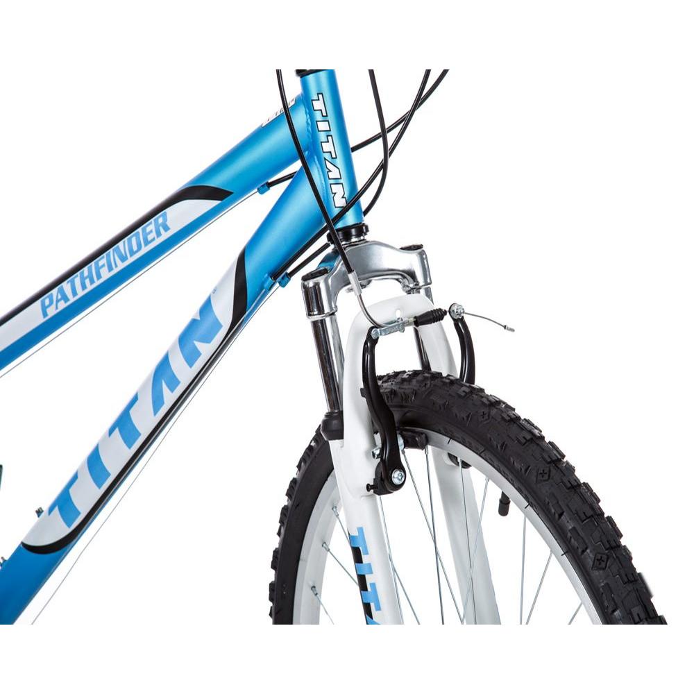 Titan Pathfinder Women's Mountain Bicycle, 17-Inch Frame Height, 21-Speed, Front Suspension, Baby Blue