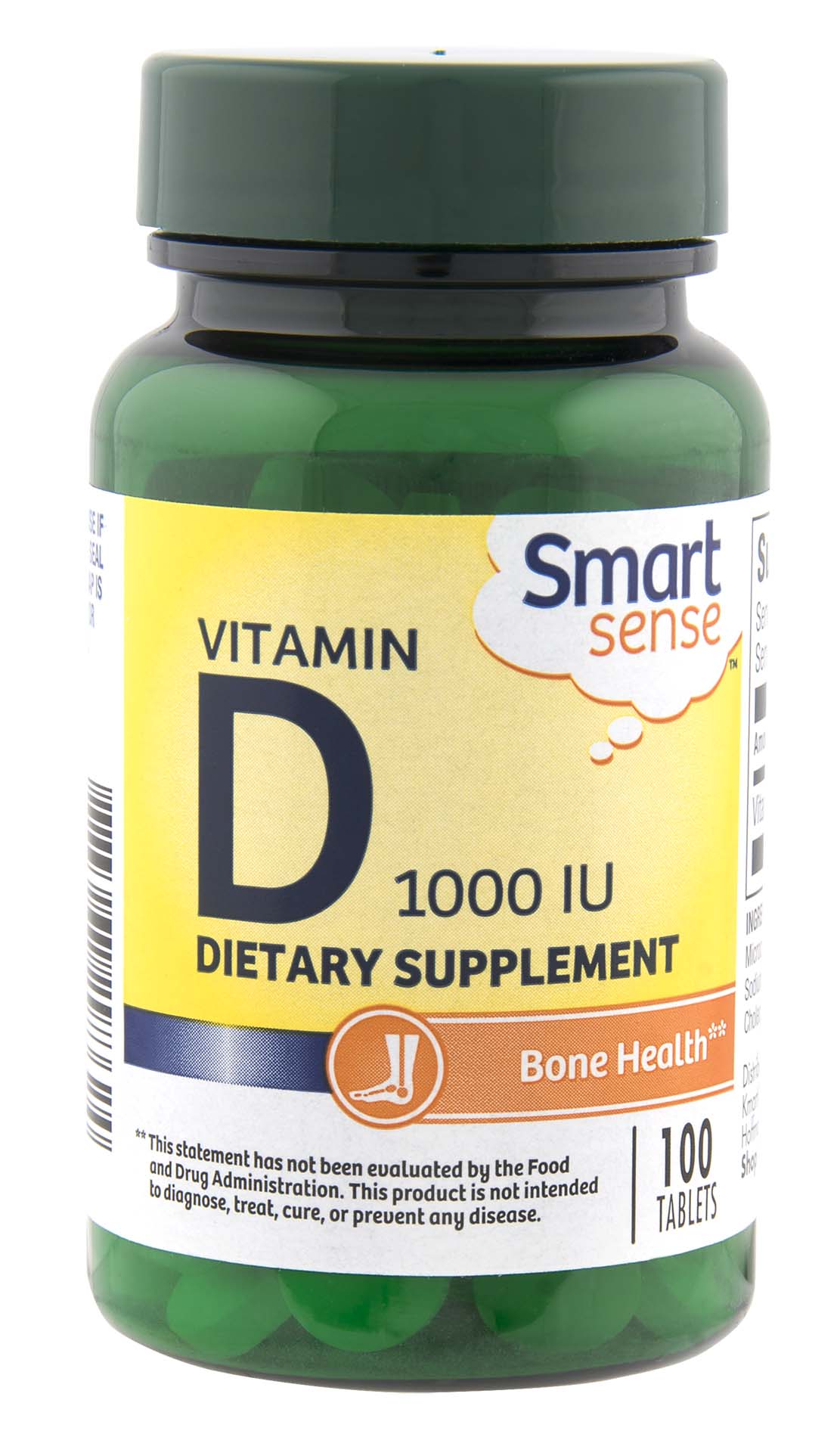 Smart Sense Vitamin D  1000 IU  Tablets  100 Ct.