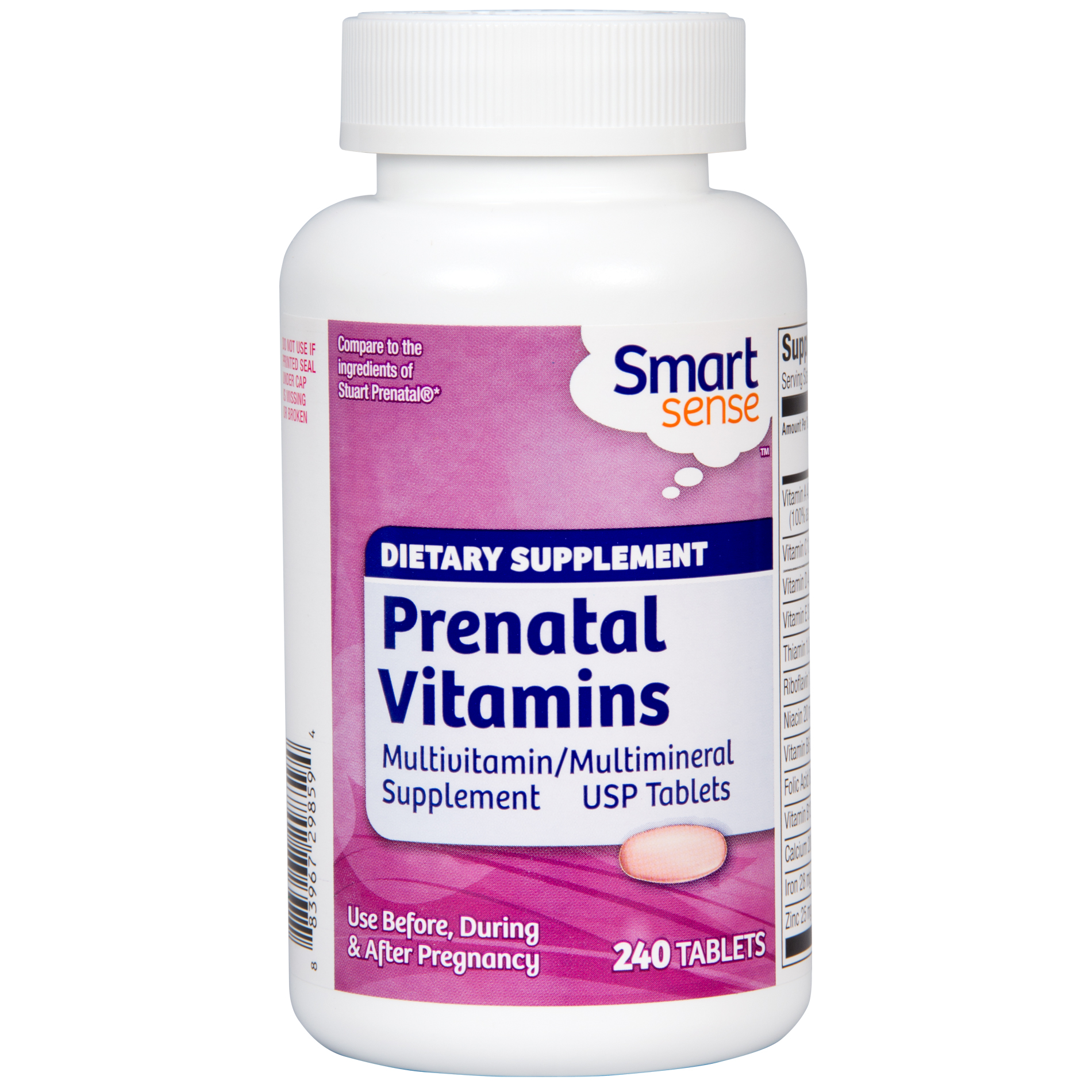 Smart Sense Probiotics  Digestive  Prenatal Multivitamins  Capsules and Tablets  240 Ct.