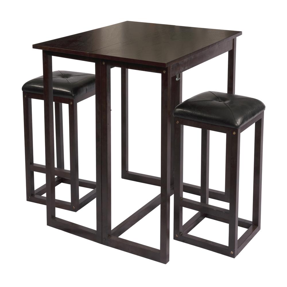 Bay Shore Collection Expandable Table and Stools -Espresso