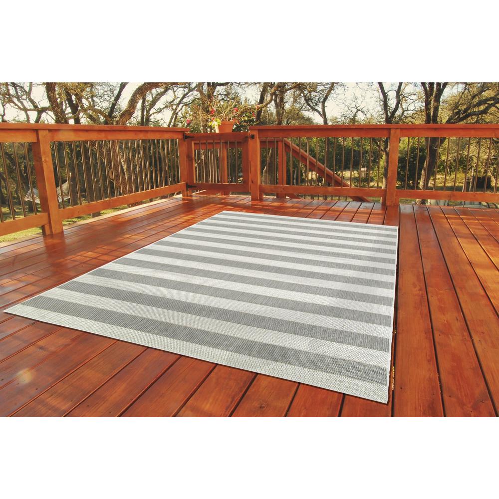 5x7 Nautical Strip Indoor/Outdoor Area Rug