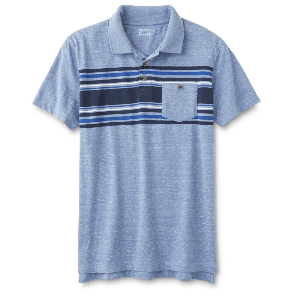 Simply Styled Men's Pocket Polo Shirt - Striped