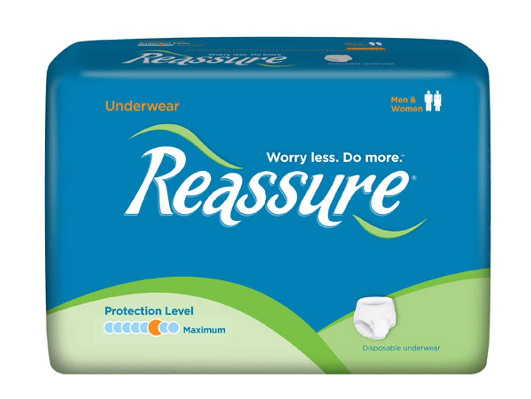 Reassure Full Rise Super Protective Underwear, Bag of 12, Extra Extra Large