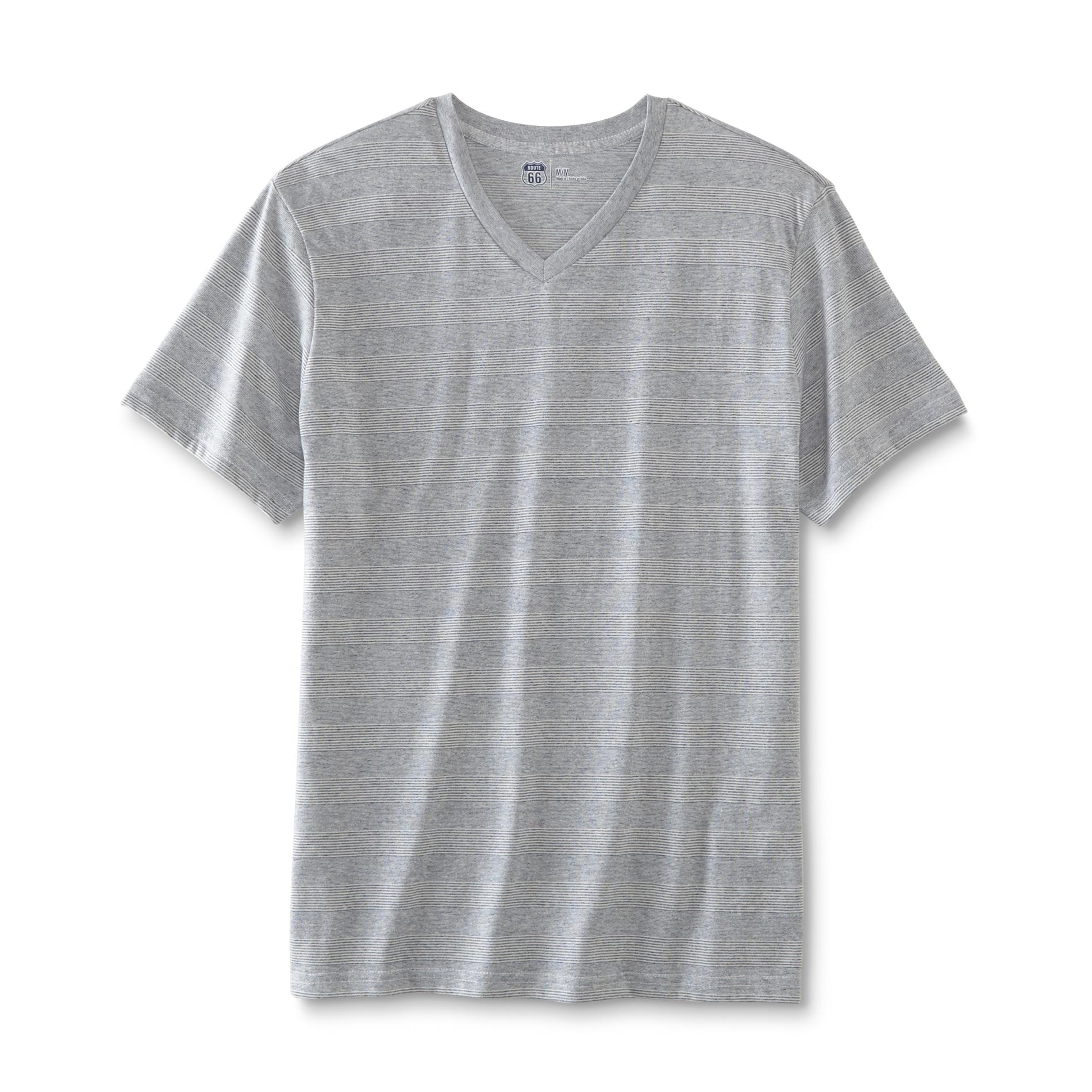 Route 66 Men's Big & Tall V-Neck T-Shirt - Striped, Size: XLT, Light Blue Route 66 Men's Big & Tall V-Neck T-Shirt - Striped, Size: XLT, Light Blue