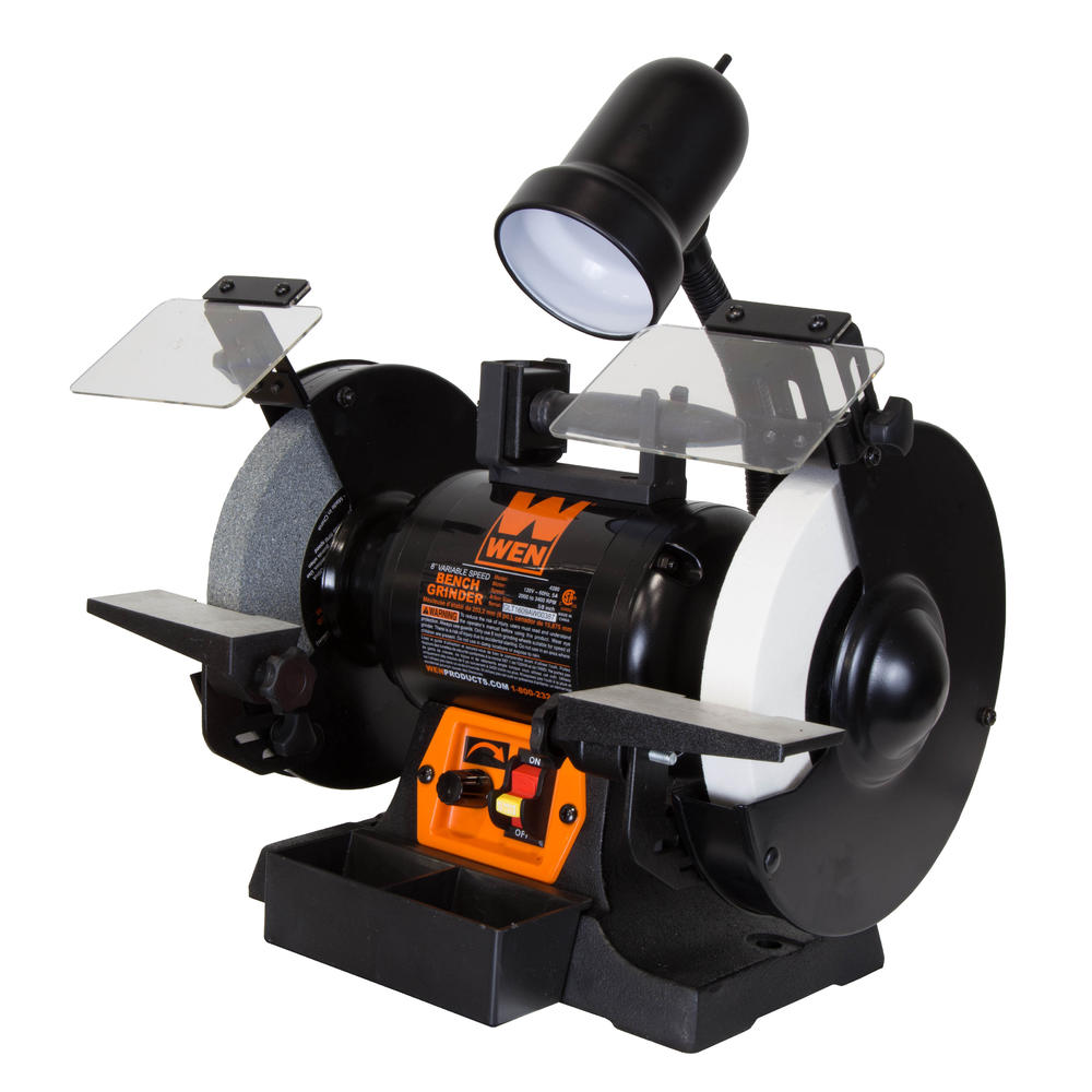 WEN 5-Amp 8-Inch Variable Speed Bench Grinder with Work Light