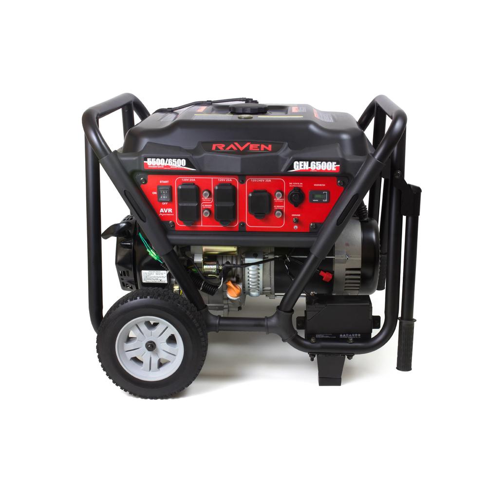 RAVEN GEN6500E 6500 Watt Electric Start Generator w/ Wheel Kit