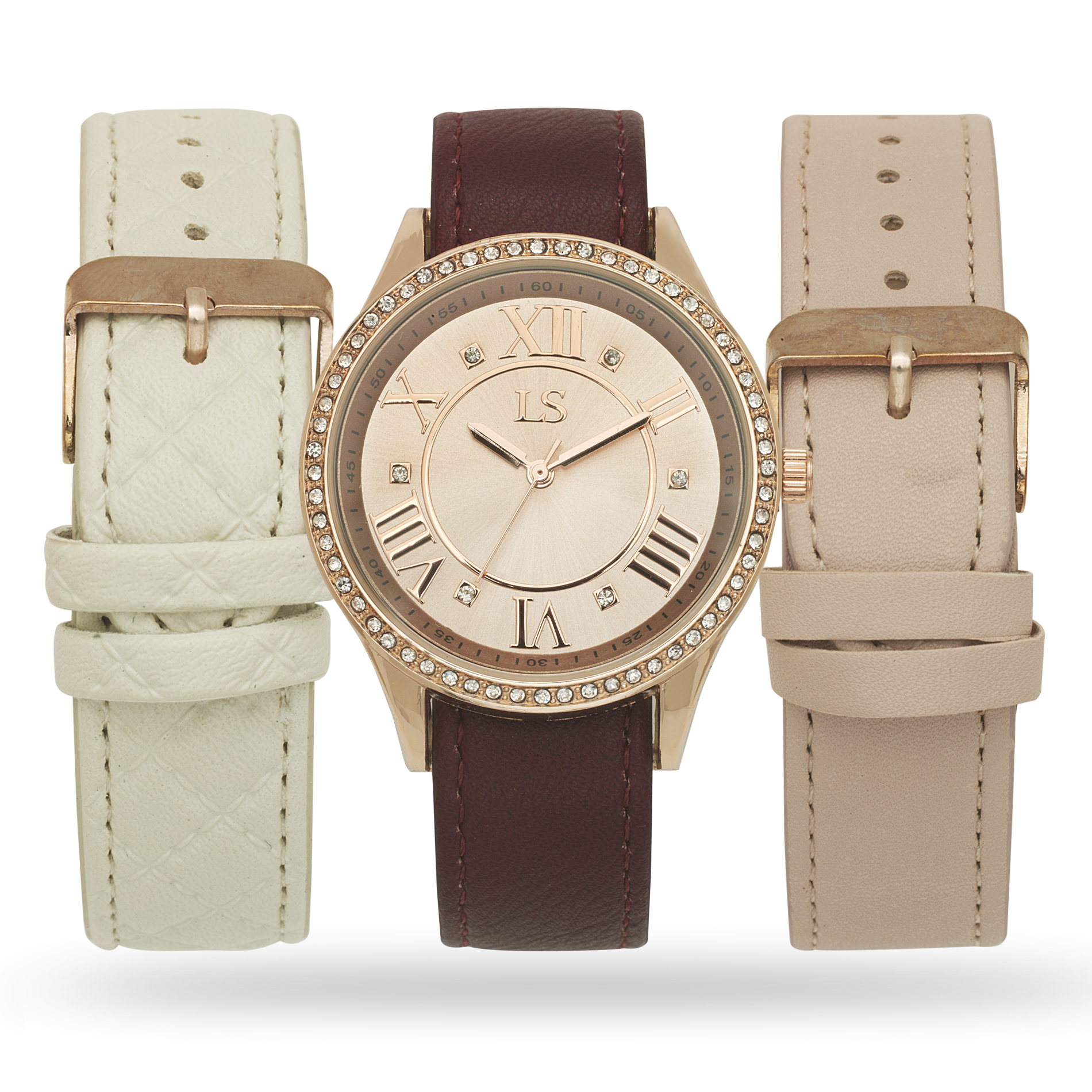 Laura Scott Ladies Rose Gold Interchangeable Watch Set Shop Your Way