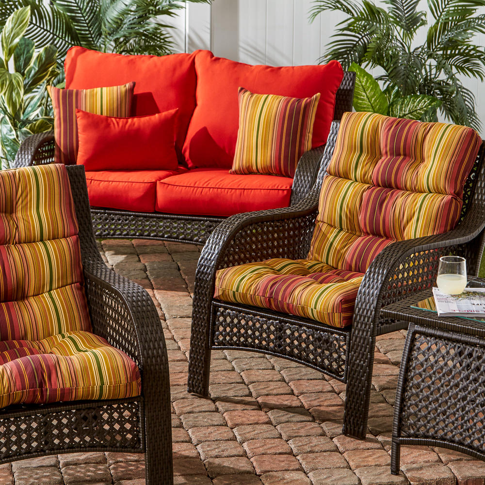 Greendale Home Fashions Outdoor High Back Chair Cushion, Cinnabar