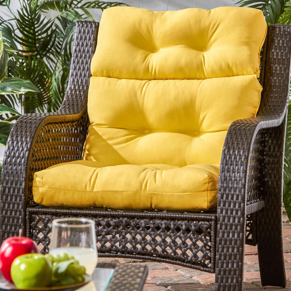 Greendale Home Fashions Outdoor High Back Chair Cushion, Sunbeam