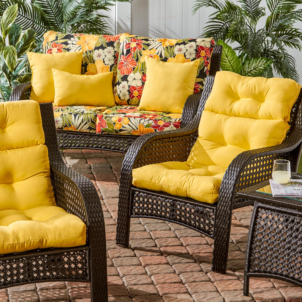 Greendale Home Fashions Outdoor High Back Chair Cushion, Sunbeam