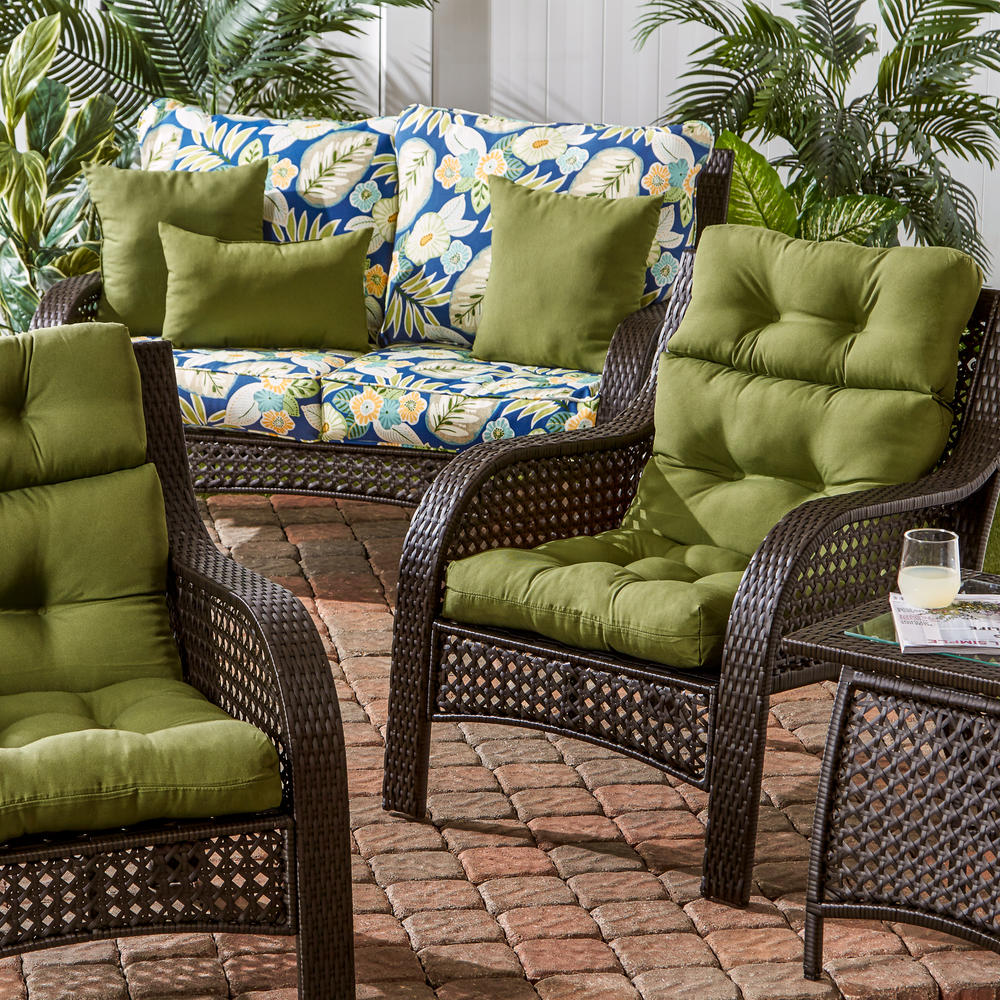 Greendale Home Fashions Outdoor High Back Chair Cushion, Hunter Spun