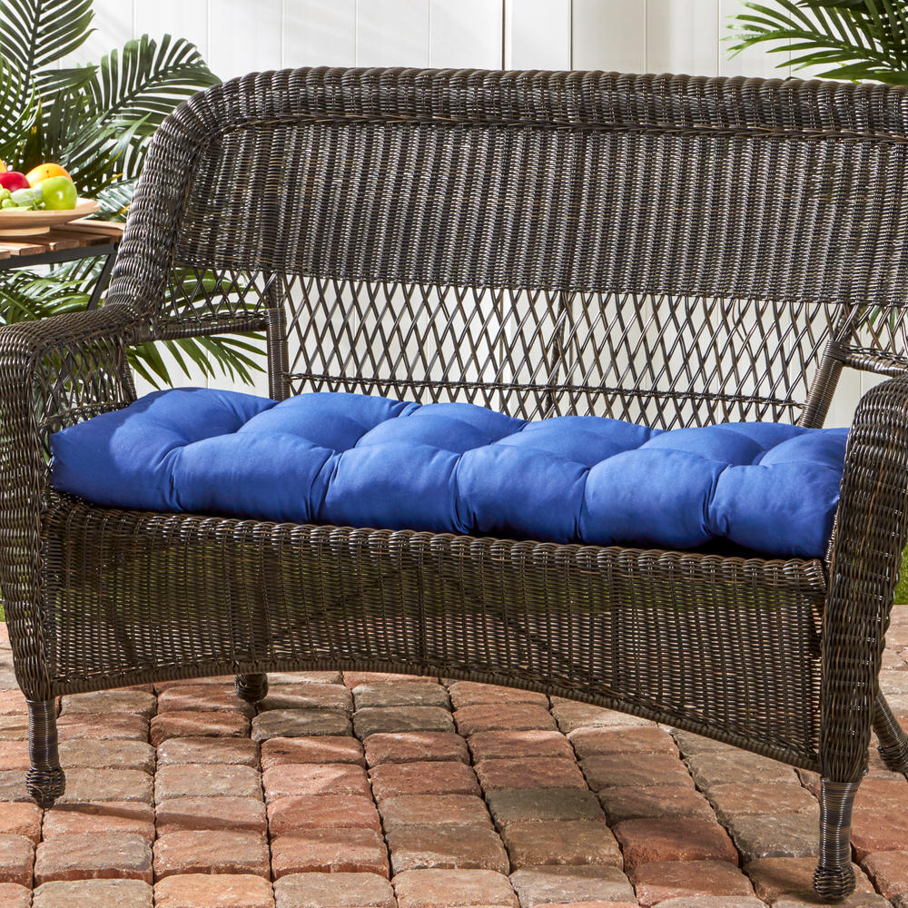 Greendale Home Fashions 44 in. Outdoor Swing/Bench Cushion, Marine Blue