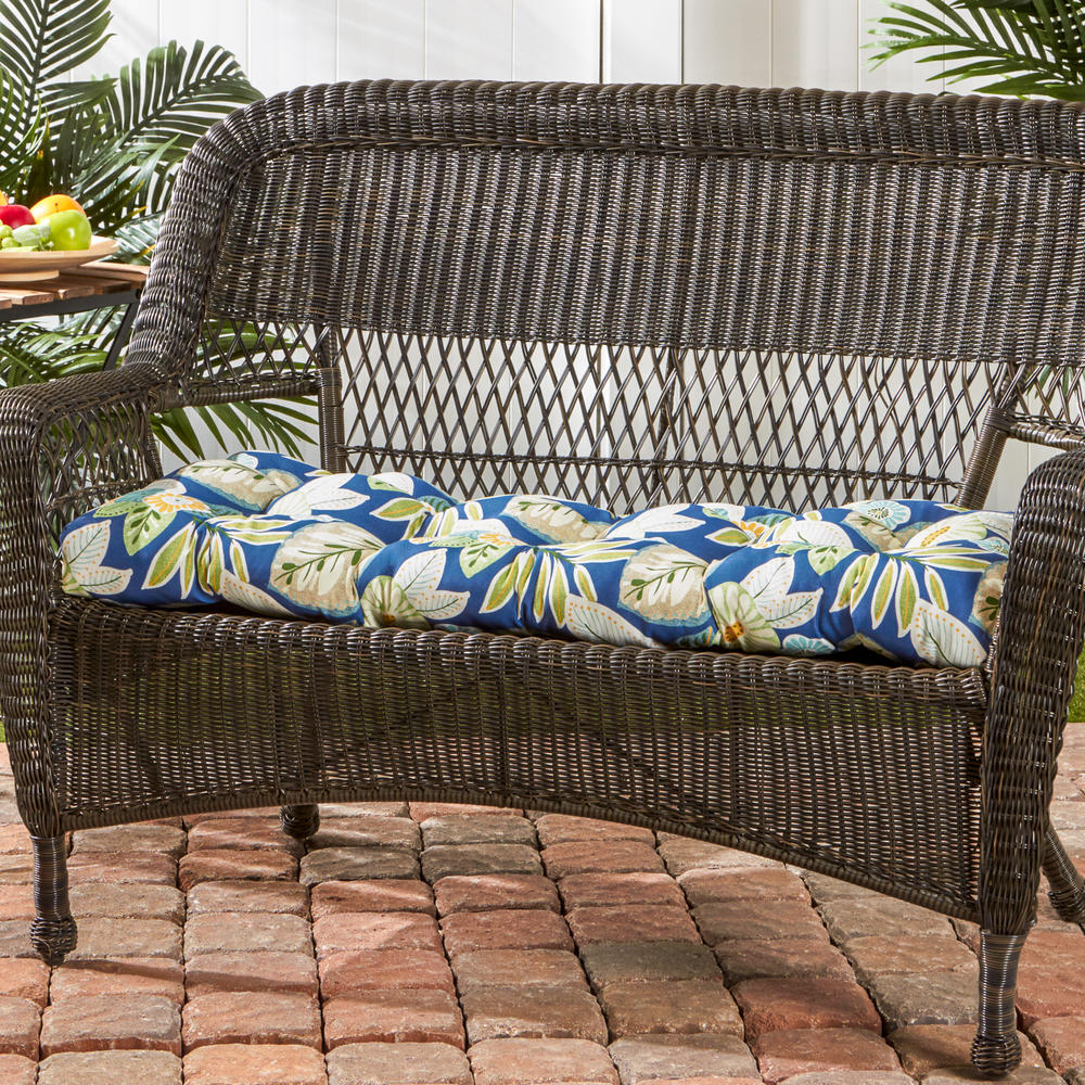 Greendale Home Fashions 44" Outdoor Swing/Bench Cushion, Blue Floral
