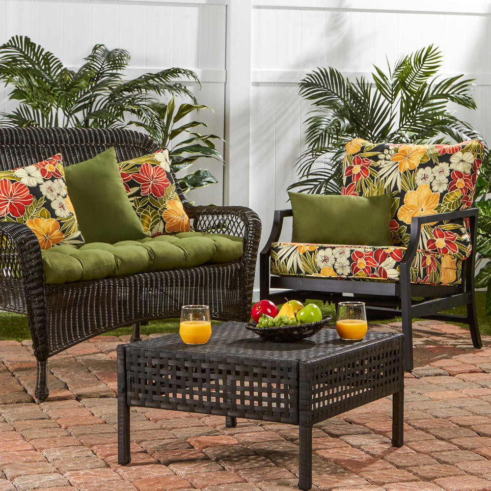 Greendale Home Fashions 44 inch Outdoor Swing/Bench Cushion, Hunter Spun