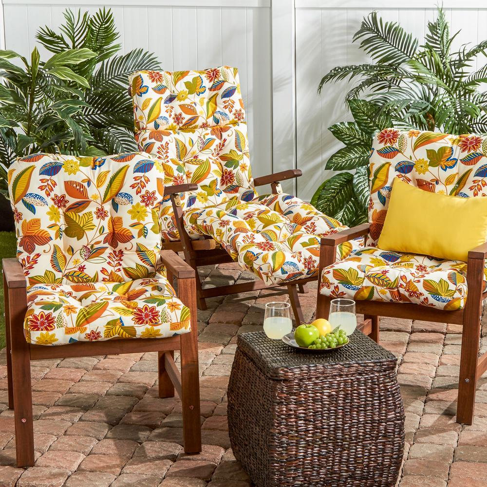 Greendale Home Fashions Outdoor Seat/Back Chair Cushion, Skyworks Multi