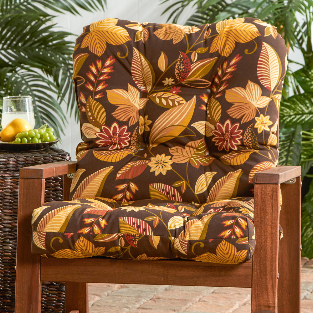 Greendale Home Fashions Outdoor Seat/Back Chair Cushion, Sykworks Russett