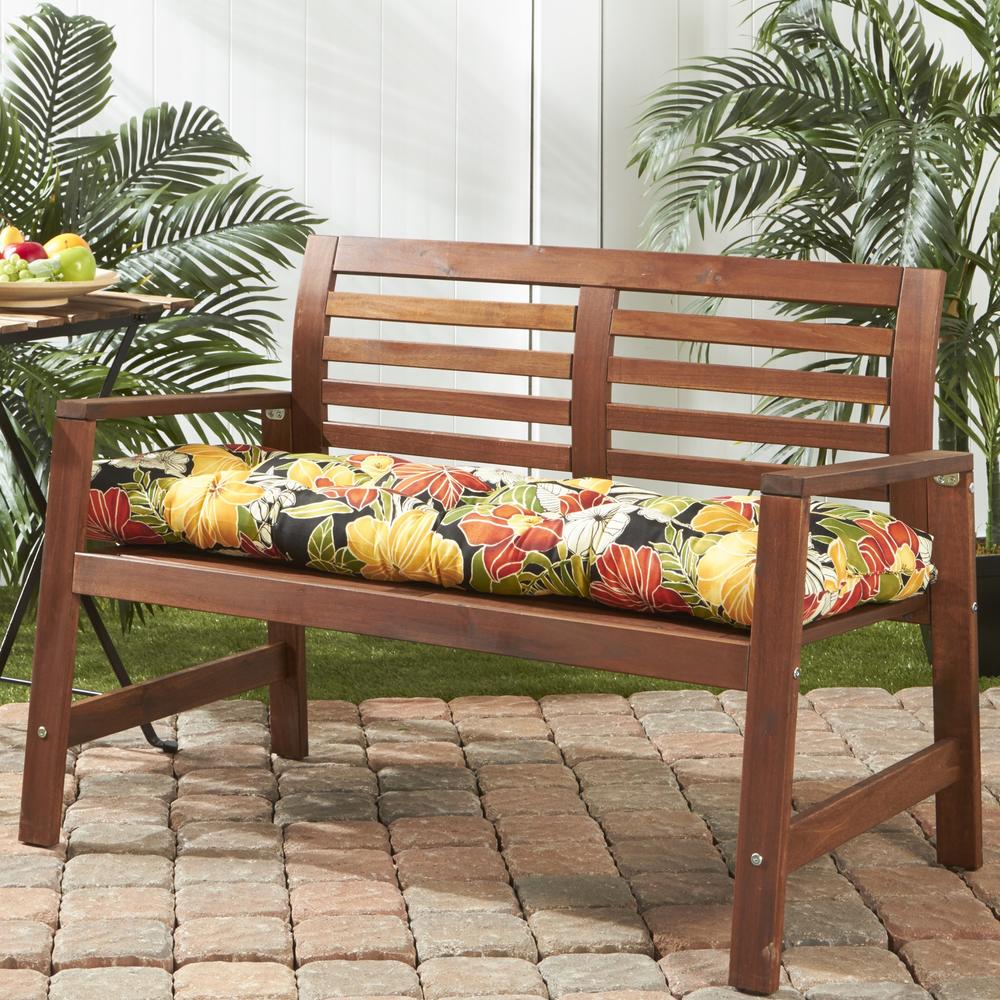 Greendale Home Fashions 51" Outdoor Bench Cushion, Aloha Black