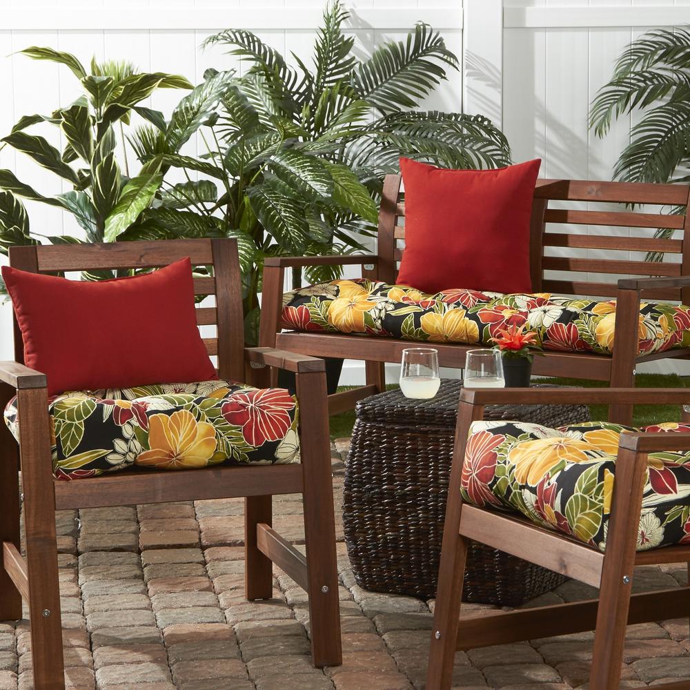 Greendale Home Fashions 51" Outdoor Bench Cushion, Aloha Black