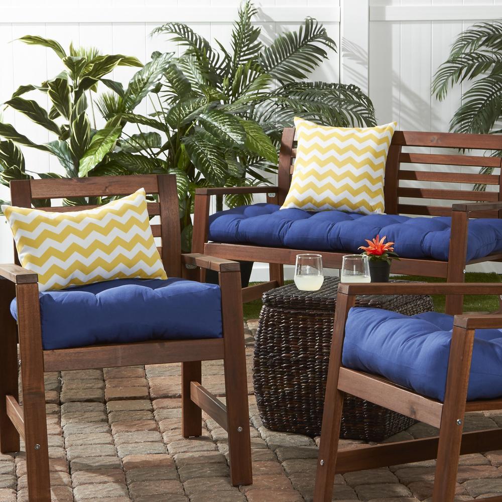 Greendale Home Fashions 51 in. Outdoor Bench Cushion, Marine Blue