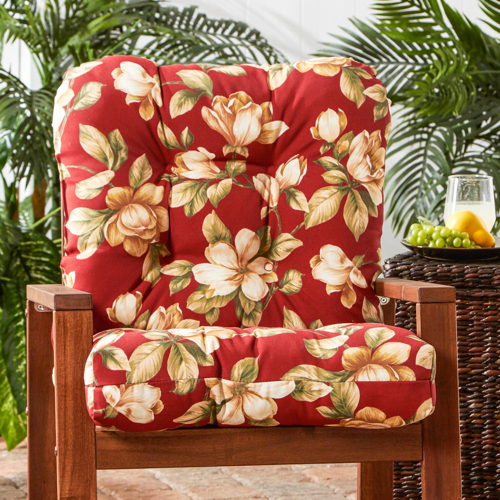 Greendale Home Fashions Outdoor Seat/Back Chair Cushion, Roma Floral