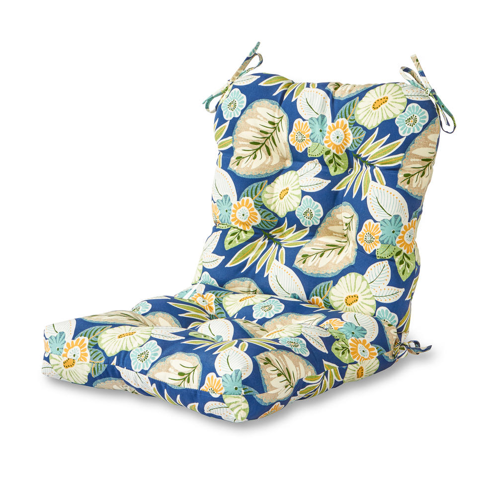 Greendale Home Fashions Marlow Outdoor Seat/Back Chair Cushion, Blue Floral
