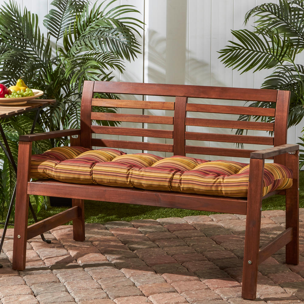 Greendale Home Fashions 51" Outdoor Bench Cushion, Kinnabari Stripe