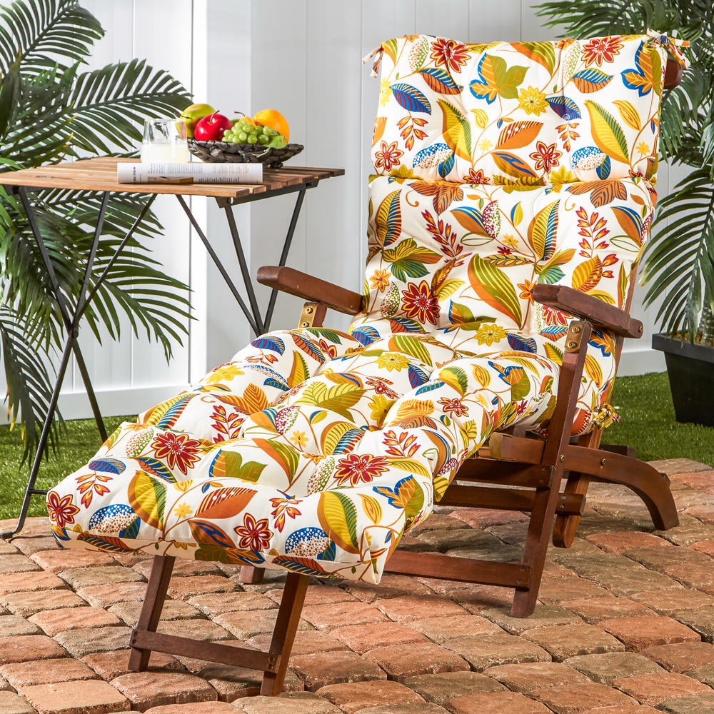Greendale Home Fashions 72 inch Patio Chaise Lounger Cushion, Skyworks Multi