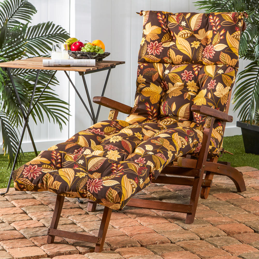 Greendale Home Fashions 72 inch Patio Chaise Lounger Cushion, Sykworks Russett
