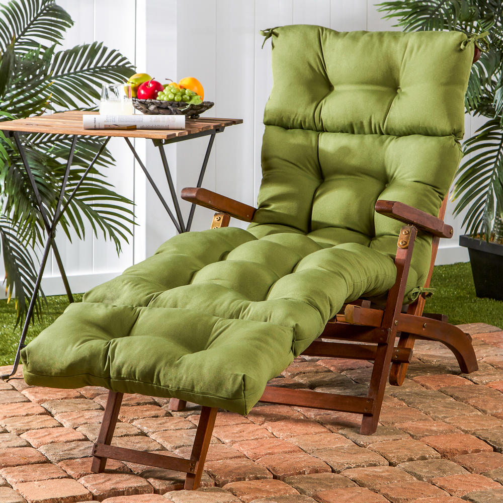 Greendale Home Fashions 72 inch Patio Chaise Lounger Cushion, Hunter Spun