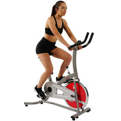 Sunny Health & Fitness Indoor Exercise Stationary Bike with Digital Monitor, 22 LB Chromed Flywheel (Felt Resistance)
