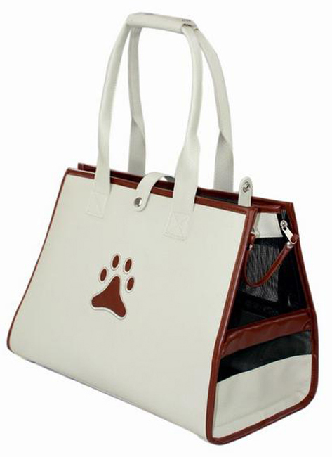 Posh Paw' Pet Carrier, Size: One Size, Black/With Pink Paw Print Posh Paw' Pet Carrier, Size: One Size, Black/With Pink Paw Print