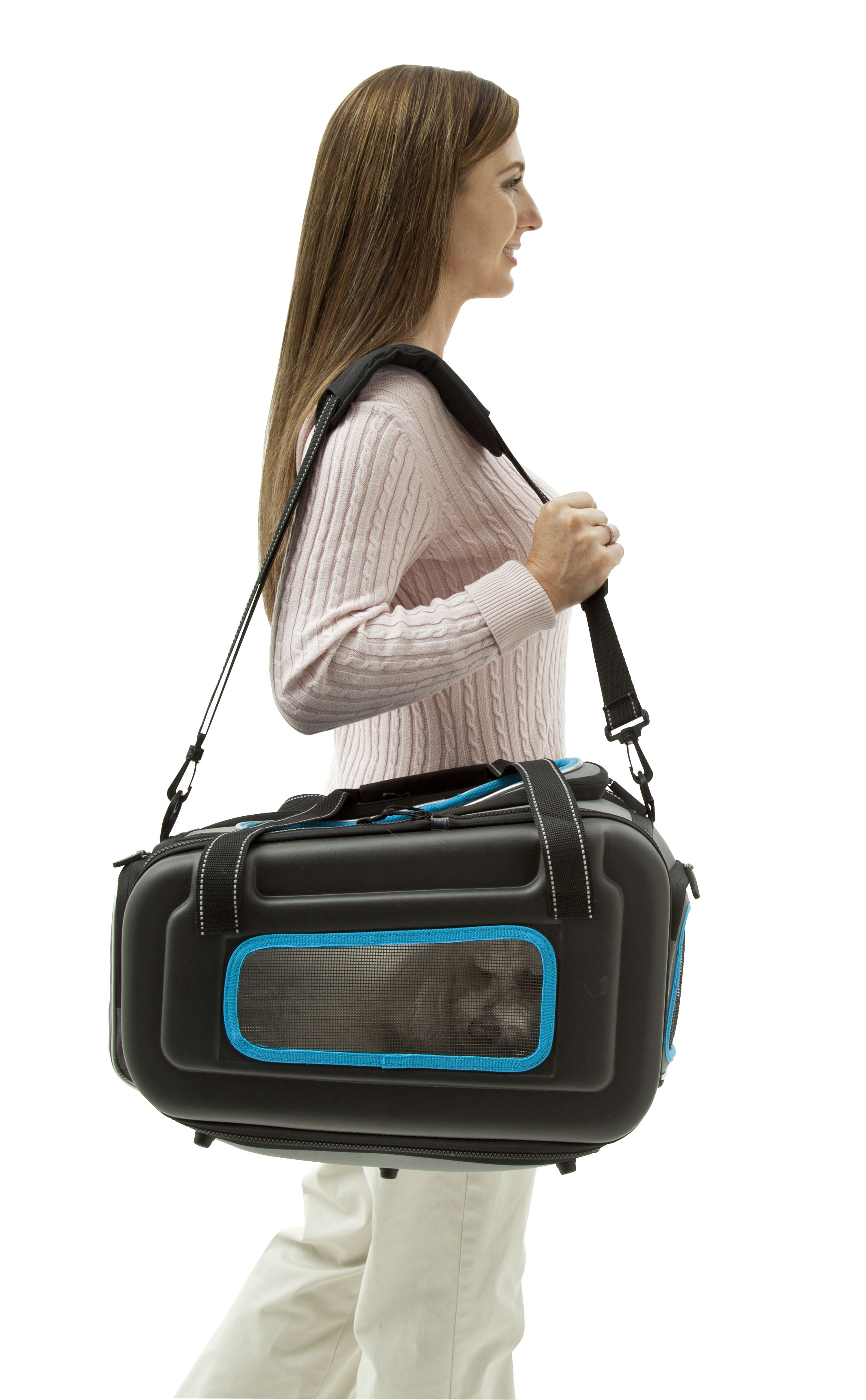 The Airline Approved Collapsible Lightweight Ergo Stow-Away Contoured Pet Carrier, Size: One Size, Pink, Grey The Airline Approved Collapsible Lightweight Ergo Stow-Away Contoured Pet Carrier, Size: One Size, Pink, Grey