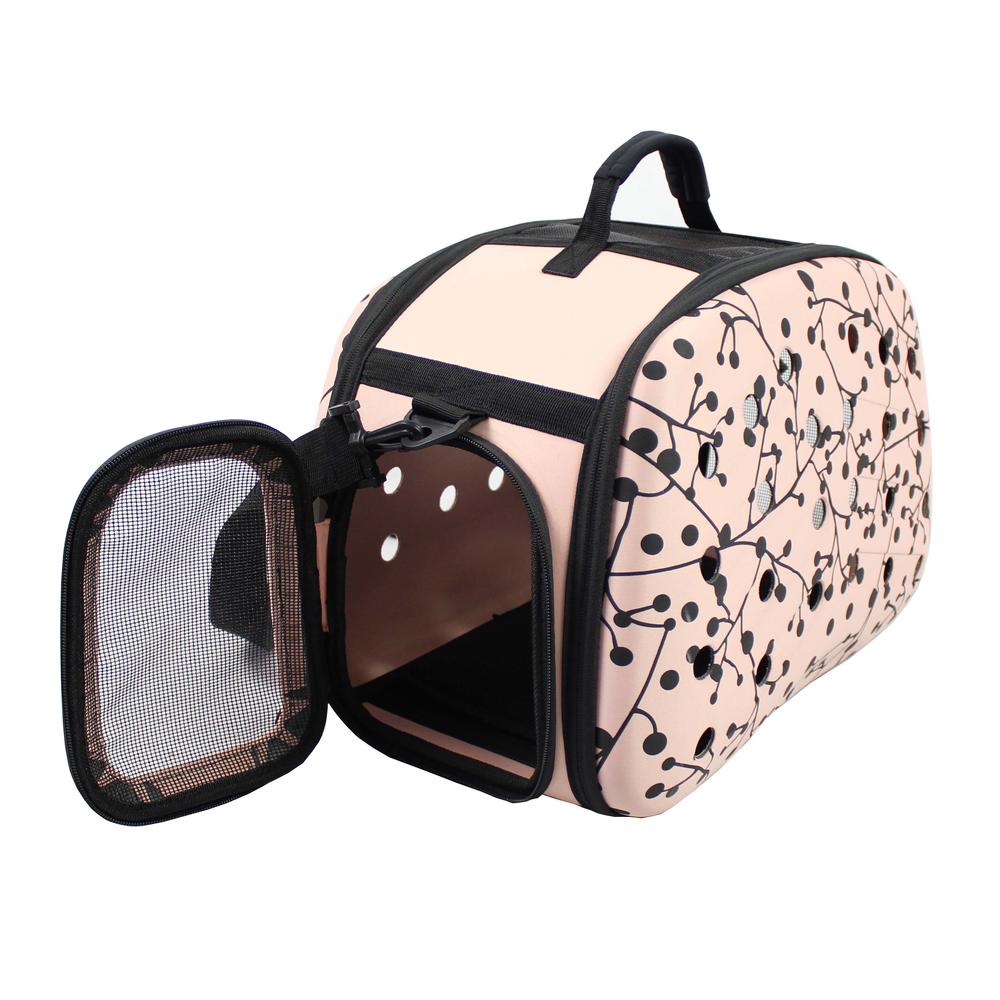 Narrow Shelled Perforated Lightweight Collapsible Military Grade Transportable Designer Pet Carrier
