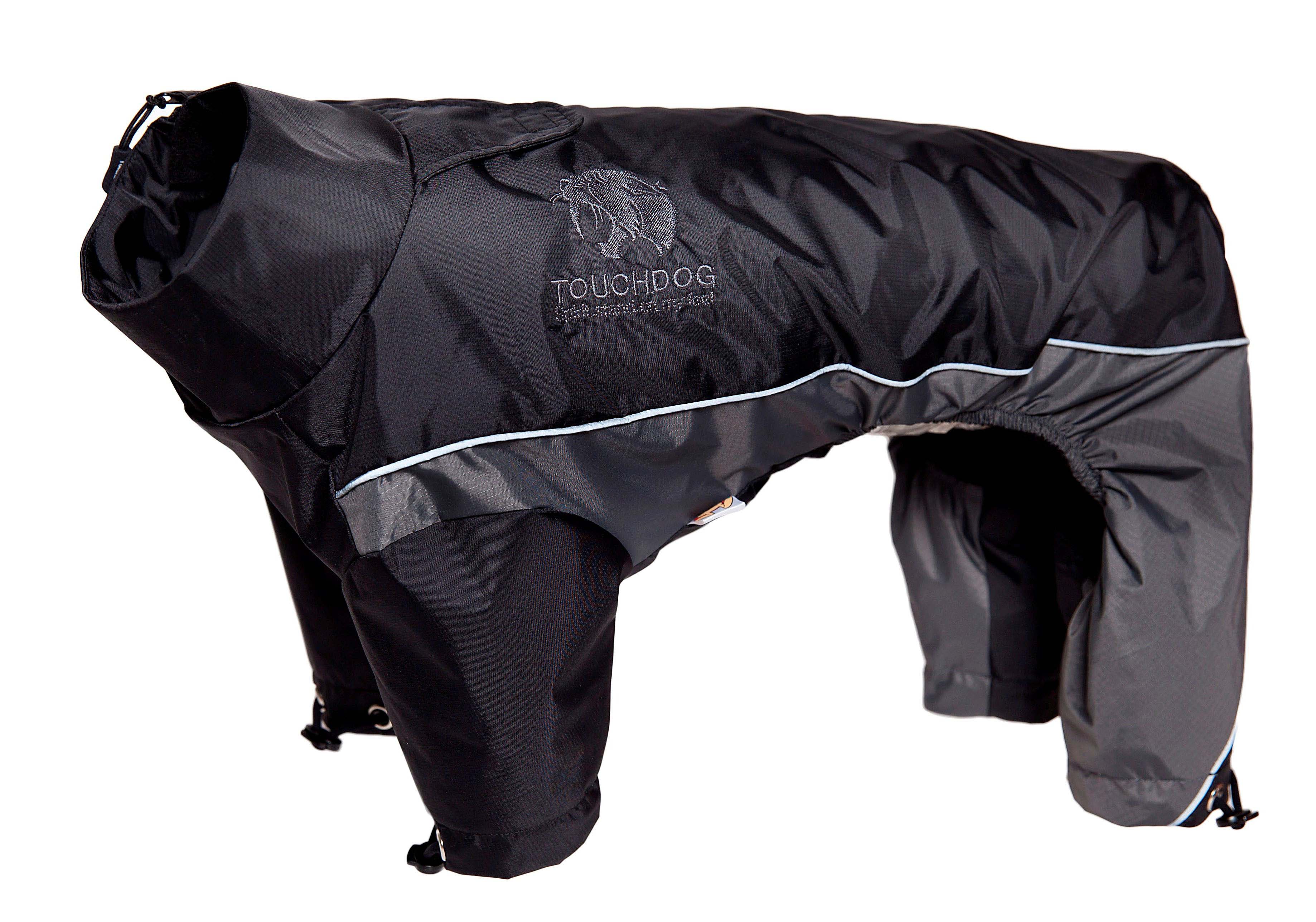 Touchdog Quantum-Ice Full-Bodied Adjustable and 3M Reflective Dog Jacket w/ Blackshark Technology, Size: XS, Black, Grey Touchdog Quantum-Ice Full-Bodied Adjustable and 3M Reflective Dog Jacket w/ Blackshark Technology, Size: XS, Black, Grey