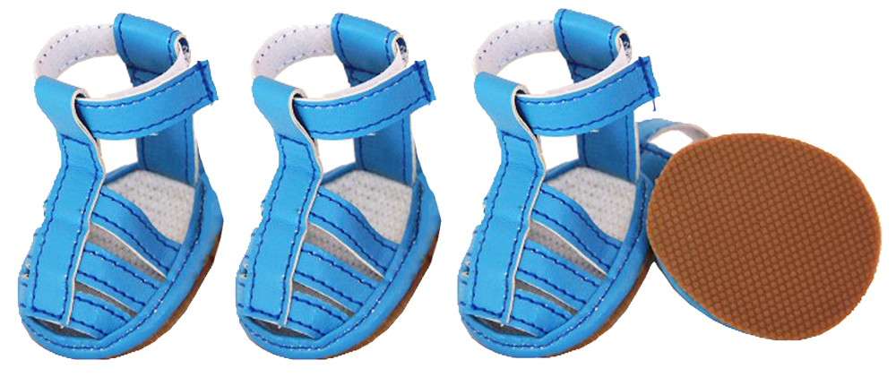 Buckle-Supportive Pvc Waterproof Pet Sandals Shoes - Set Of 4, Neon Green Buckle-Supportive Pvc Waterproof Pet Sandals Shoes - Set Of 4, Neon Green