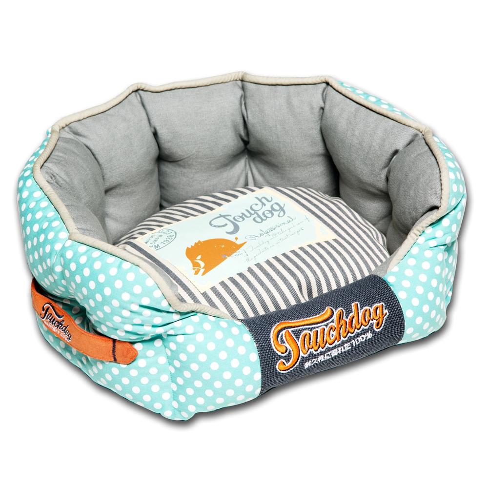 Touchdog Polka-Striped Polo Rounded Fashion Dog Bed
